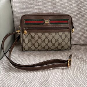 Gucci Vintage GG Pattern Camera Bag